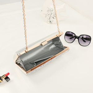 Bolso de Mano de Noche de Cuero para Mujer, Bolso de Mano de Noche con Cristales y Diamantes en Caja - Product Image 6