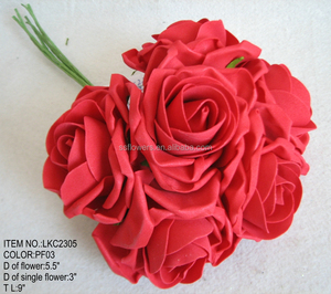 Mousse lâche rose artificielle fleurs bouquets pour demoiselles d'honneur de mariage - Product Image 2
