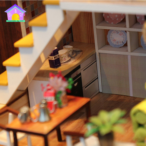 Mini casa de muñecas de madera Hongda <span class=keywords><strong>M030</strong></span> disfruta del romántico Kit de casa de muñecas en miniatura Diy nórdica a la venta - Product Image 6