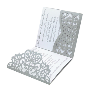 Invitaciones quinceanera RSVP invitación Tarjeta de corte láser tarjetas de boda invitación bolsillo - Product Image 5