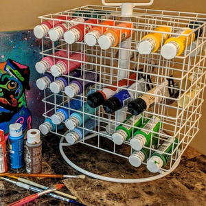 Estante de Almacenamiento para Pinturas Acrílicas de 2 oz, Organizador Giratorio de Alambre Recubierto para Pinturas Acrílicas, Capacidad para <span class=keywords><strong>112</strong></span> Botellas de 2 oz - Product Image 4