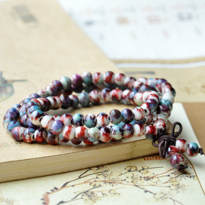108 8 millimetri Varietà di Ceramica Buddista Tibetana di Preghiera di Collana di Perle di Buddha Mala <span class=keywords><strong>Rosario</strong></span> 3 strati Braccialetto di Fascino per Le Donne - Product Image 3