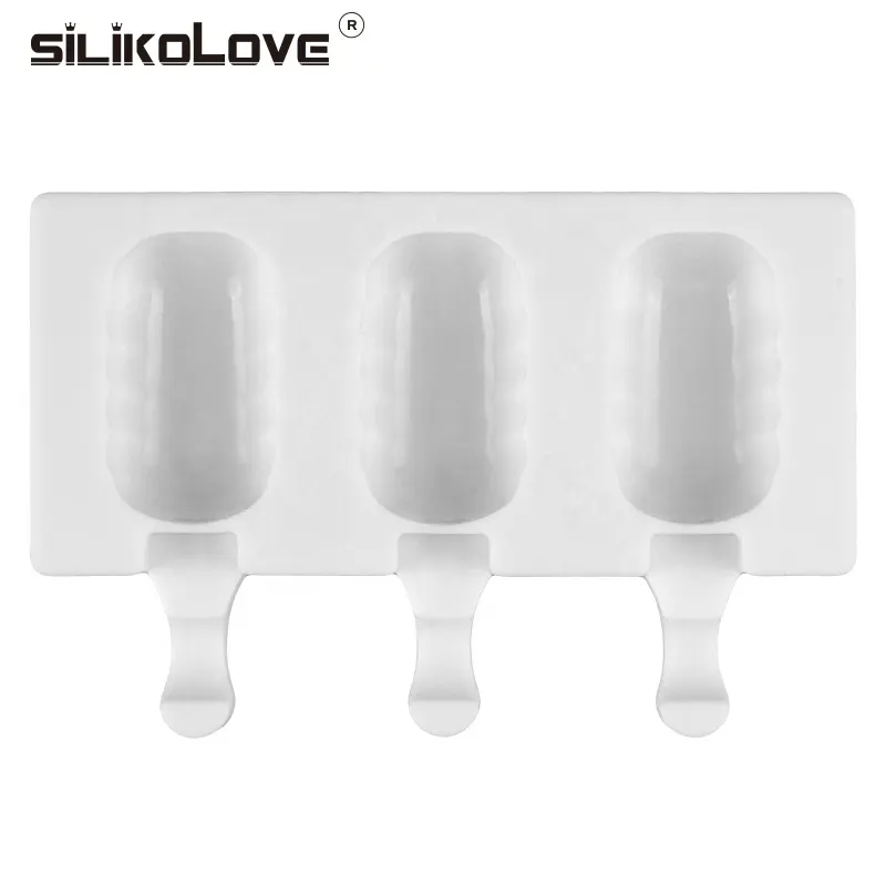 BPA Libero di forma cilindrica 3 Cavità Ghiaccioli Stampo In Silicone Ghiacciato Ice Cream Bar Muffa