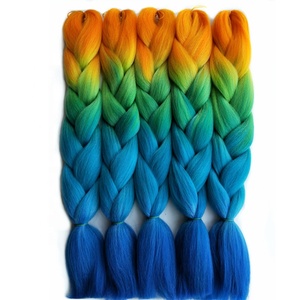 Pervado Hair New Ombre 4 Tone Color Synthetic Jumbo Texture Fluffy Braiding Hair Extensions for Crochet Braids