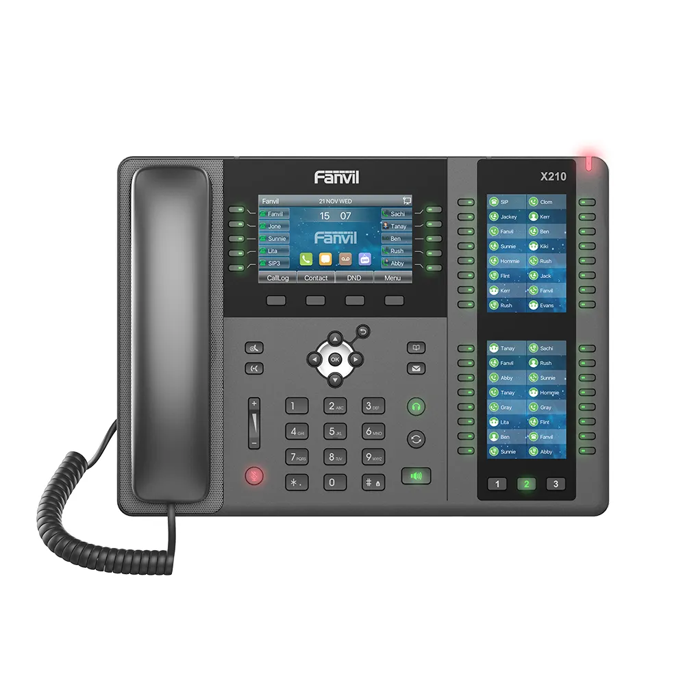 Fanvil X210 Layar Warna Utama 4.3 Telepon IP Perusahaan Telepon SIP Video Pintu Mendukung 20 Garis SIP dengan 3 LCD