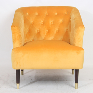Décoratifs de velours Chaise Bois Jambe Canapé Chaise, Fleur <span class=keywords><strong>Tissu</strong></span> <span class=keywords><strong>Fauteuil</strong></span>, Chaise Accoudoir - Product Image 2