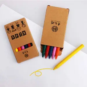 Bộ 6 Cây Crayones Sáp Hữu Cơ Vui Nhộn Cho Trẻ Em 3.5 Inch Không Độc Hại Bộ Tranh Vẽ Nghệ Thuật Có Thể Giặt Tùy Chỉnh Nhiều Màu Bút Chì Màu Mini