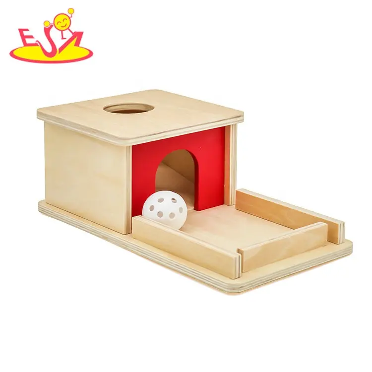 High quality baby Montessori wooden permanence box with tray W12F083