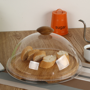 Vassoio per <span class=keywords><strong>biscotti</strong></span> di natale eco-friendly per torta di legno con coperchio a cupola trasparente creativo a prova di polvere per matrimonio e compleanno - Product Image 2