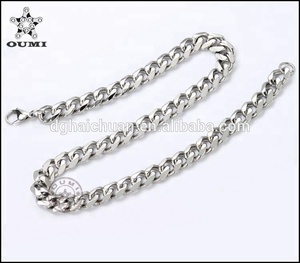 Colliers Type De Bijoux En Acier Inoxydable Bijoux Matériel Principal Plat Épais Chaîne <span class=keywords><strong>Gourmette</strong></span> pour hommes - Product Image 5