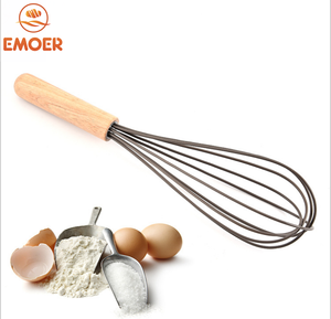 Frusta per Uova Manuale Ecologica in Metallo con Manico in Legno (Acciaio Inossidabile) - Product Image 2