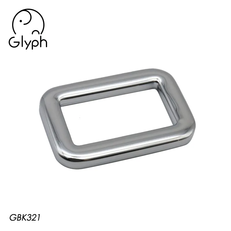 Custom Metal Strap Square Ring Buckle for Handbag Glyph
