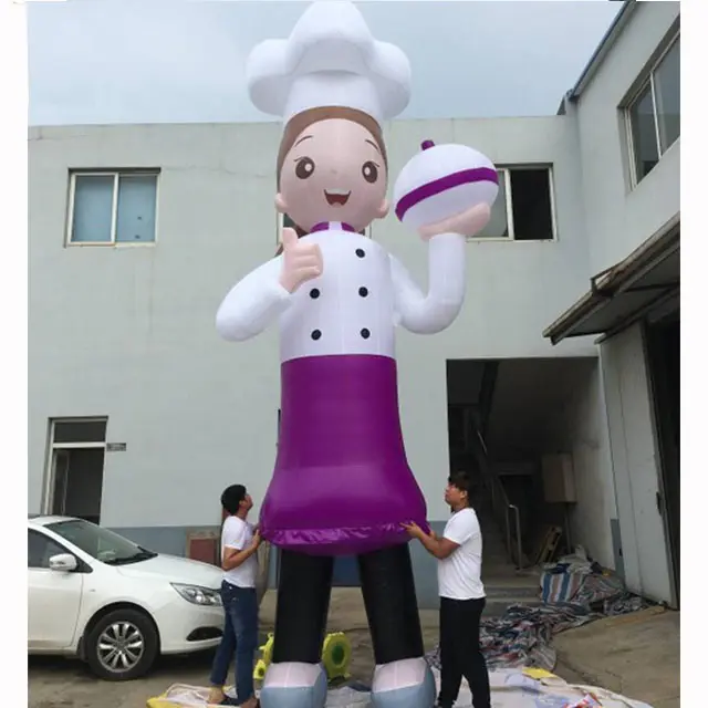 거대한 사용자 정의 풍선 요리사 만화 마스코트 레스토랑 광고