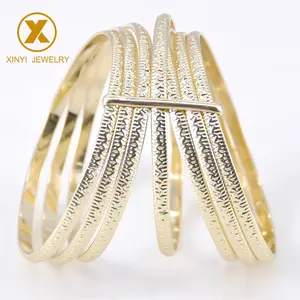 Pulsera de oro de lujo para mujer, brazalete fino de 2mm, joyería hueca de moda, 7 piezas YL1434-24