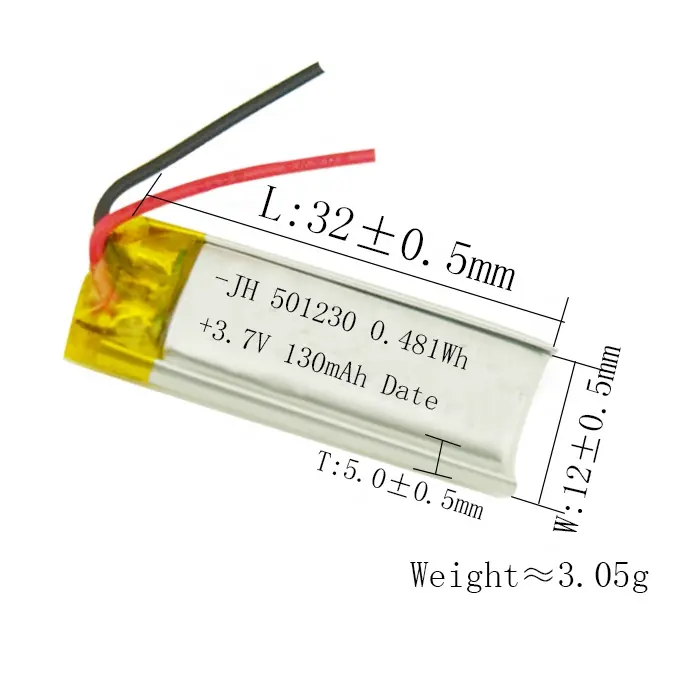 Cheap price 130mah lithium polymer battery 3.7v lipo 701230 601230 501230 401230 battery for Consumer Electronics