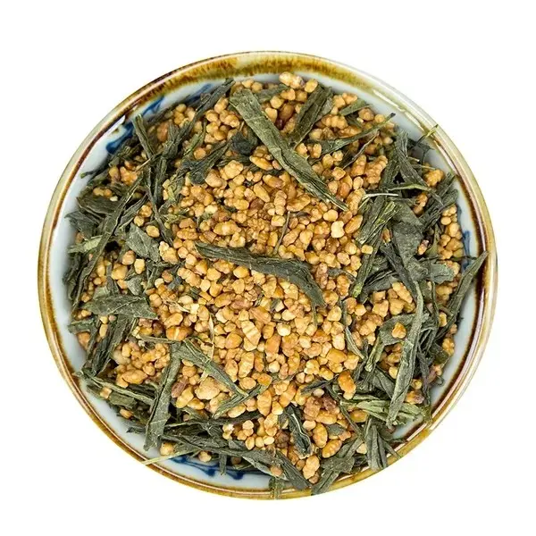 Bolsa de té japonés, genmaicha (Sencha con arroz integral tostado) con polvo Matcha