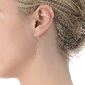 Commercio all'ingrosso Oro Rosa Metallo Infila Catena Orecchini di Goccia di Modo Delle Donne Degli Orecchini Lunghi Orecchini Gioielli - Product Image 2