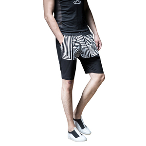 100% de poliéster negro <span class=keywords><strong>pantalones</strong></span> figura geométrica de impresión blanco <span class=keywords><strong>crossfit</strong></span> <span class=keywords><strong>pantalones</strong></span> cortos hombres - Product Image 5