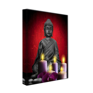 Decoración de pared con luz LED religión Buda pared arte retrato pintura - Product Image 1