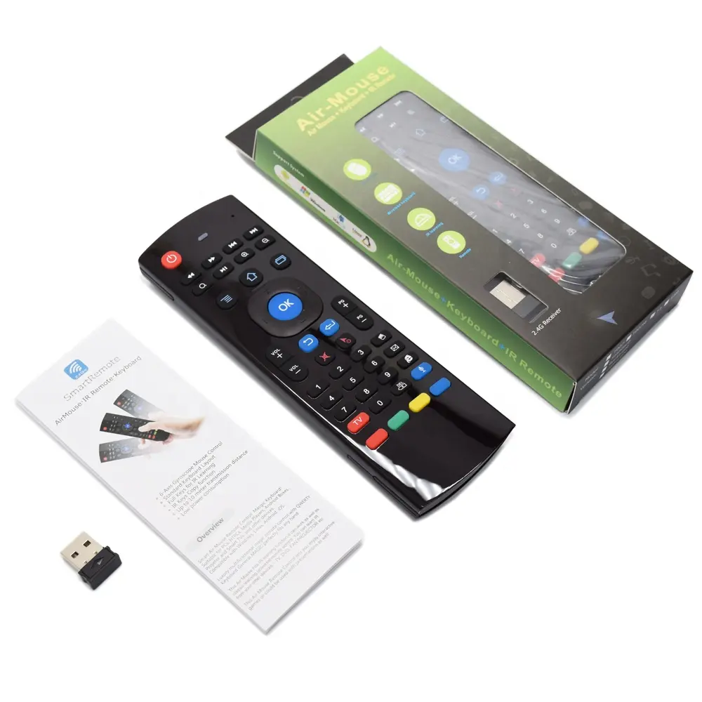 Teclado ruso Air Mouse T3 con Control por voz de aprendizaje IR de Control remoto IR función de copia para Smart TV Android Tv Box