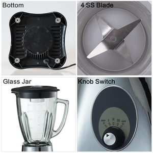 Electrodomésticos Pn919 1250 ml eléctrica rotativa Base de Metal <span class=keywords><strong>licuadora</strong></span> con copa de <span class=keywords><strong>vidrio</strong></span> - Product Image 4
