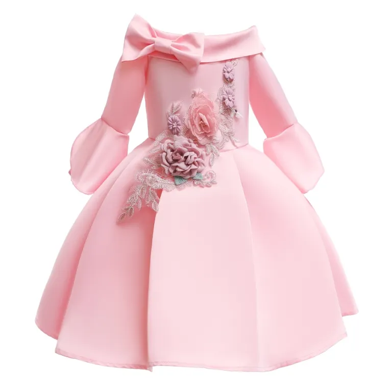 2020 תחרה פאייטים פורמליות ערב חתונה שמלת טוטו נסיכת שמלת פרח בנות ילדי בגדי ילדי מסיבת ילדה בגדים