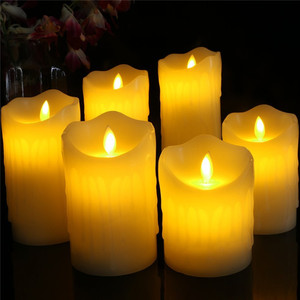 Sans flamme LED Bougies Réel Goutte À Goutte de Cire de Pilier avec Télécommande - Product Image 1