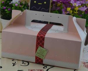 Caja del favor de la boda Rosa papel regalos de navidad del partido <span class=keywords><strong>Candy</strong></span> cake cookies caja con asa - Product Image 1