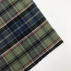 High quality stocklot cotton check yarn dyed flannel fabric