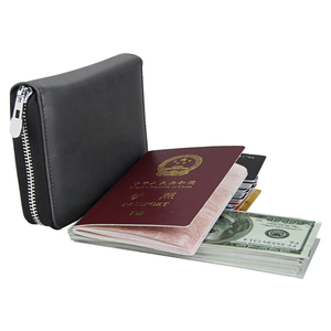 Genuine Leather Women Men <strong>RFID</strong> Wallet High Capacity for Unisex ID Credit Card Holder Organ Zipper <strong>Purse</strong> - Product Image 2