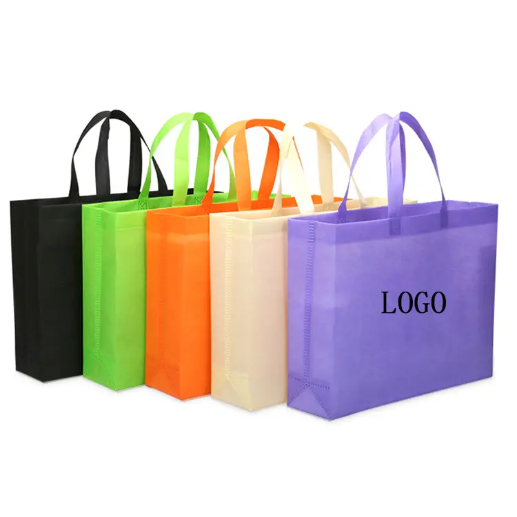 Yüksek kalite fabrika fiyat promosyon pla alışveriş torbaları olmayan dokuma kumaş taşıma çantası logolar ile özel baskı