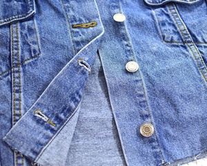 High Quality Women's <strong>Cropped</strong> <strong>Denim</strong> Jeans <strong>Jacket</strong> With Long Sleeve - Product Image 6