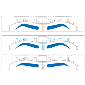 D 3 Bentuk Tato Alis Kosmetik Microblading Stiker Perekat Stensil Sekali Pakai Bentuk Alis Templat Penggaris Lengket untuk PMU