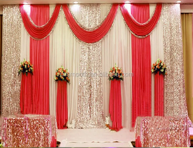 Hot Selling Custom Design Wedding Party Sequin Backdrop Curtain