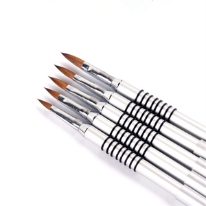 <span class=keywords><strong>Pinceau</strong></span> à ongles 3D en poils de Kolinsky, couleur argent pur, antidérapant, OEM - Product Image 1