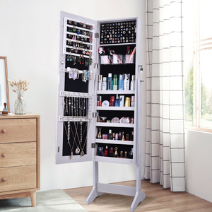Armadio <span class=keywords><strong>Specchio</strong></span> Portagioie Autoportante all'Ingrosso, <span class=keywords><strong>Specchio</strong></span> a Figura Intera con Organizer Portagioie per Camera da Letto - Product Image 3