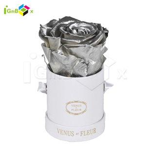 Scatola Rotonda di Lusso per Fiori con Logo, Alta Qualità, Confezione Bianca per Singolo Fiore - Product Image 4