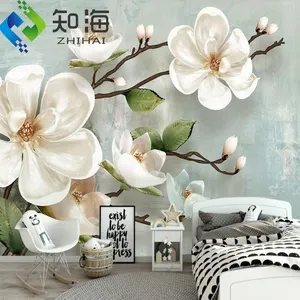 ZHIHAI moisture proof embossed surface room decoration print 3d luxury wallpaper murals