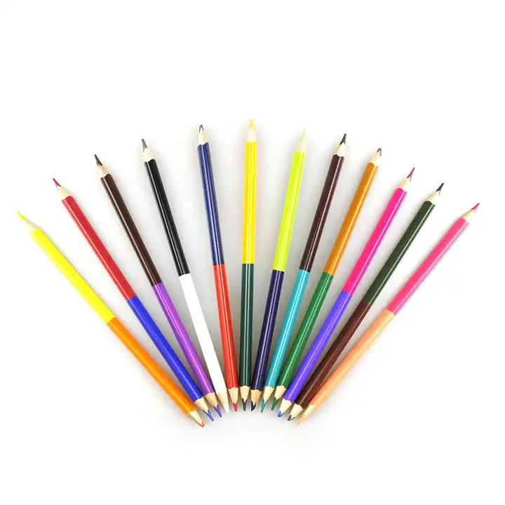 24 Cheap Art Supplies Colored Pencils Double Side Color Pencil For