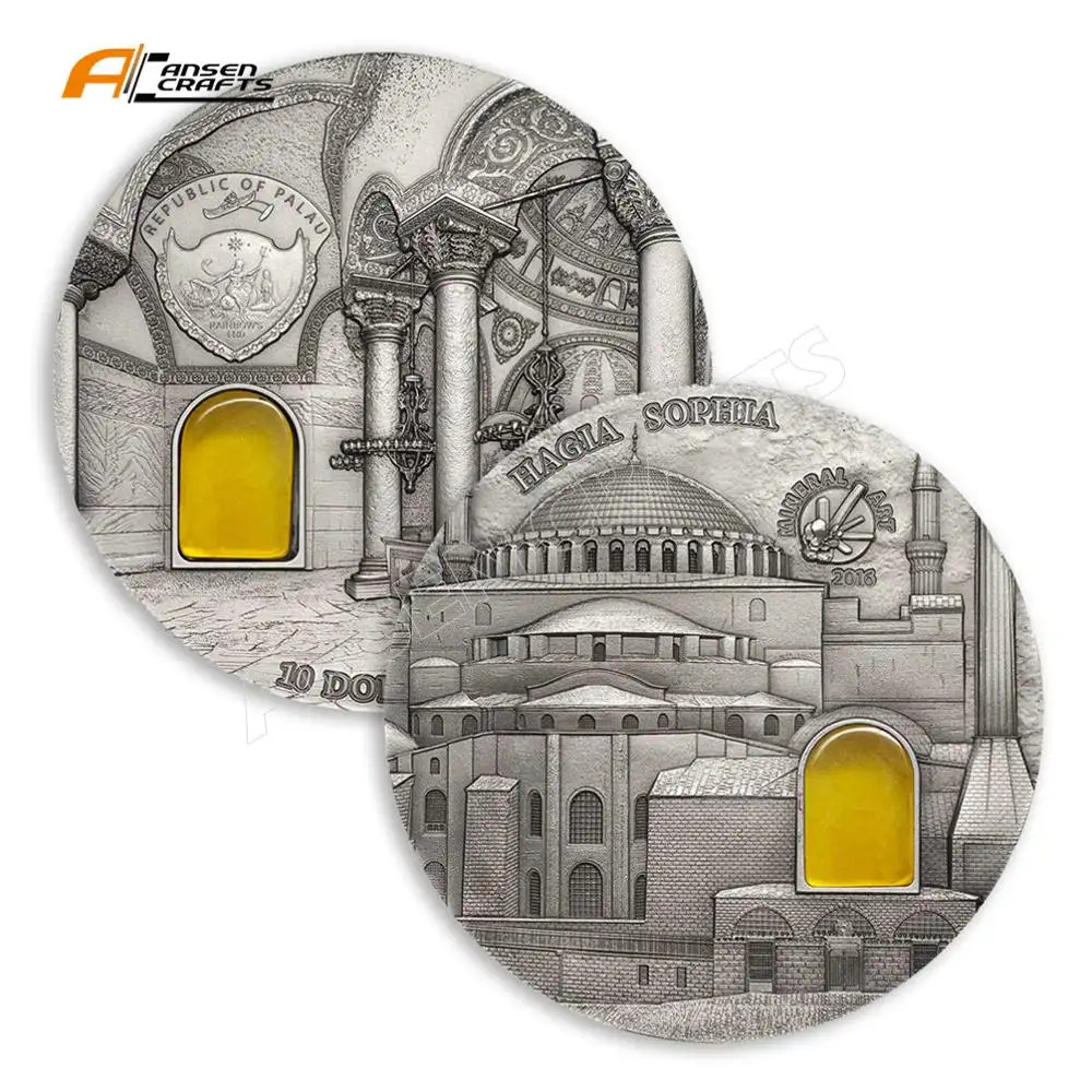Türkei Wunder der Welt Hagia Sophia Museum Windows von Himmel Farbige 999 Silber Beschichtung Münze
