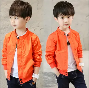 Boys Jacket ChildrenのClothing 2019 Spring New Boy Big Children Fashion Solid Color Small Stand Collar Jacket