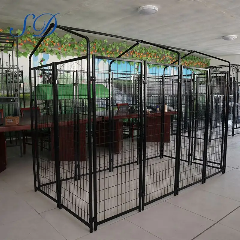 Perrera perro gato plegable caja de Metal de alambre de Animal Boarding Kennel jaula