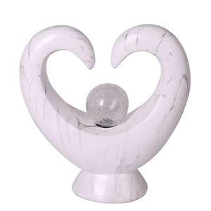 piedra esculturas de mármol amor estatua blanca con energía solar <span class=keywords><strong>san</strong></span> valentín Decoración Luz para la decoración del jardín - Product Image 2