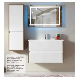 Lusso Mobile da Bagno-mueble de baño con espejo Led, blanco, Lavello, Classico