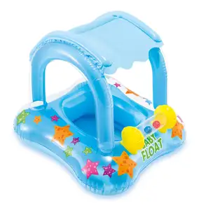 Intex Kiddie Bayi Float Kleinkinder Schwimmen Kolam Renang Benang Aufblasbarer Sitz Sonnenschutz 56581