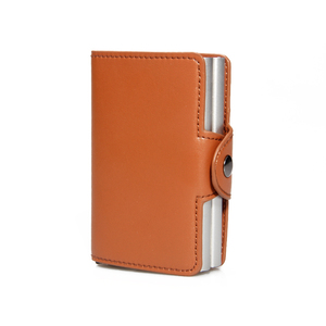 Bán Chạy Từ Nhà Máy Ví Đựng Thẻ Bằng Nhôm Chặn <span class=keywords><strong>RFID</strong></span> Bằng Da Thật Cho Nam - Product Image 1