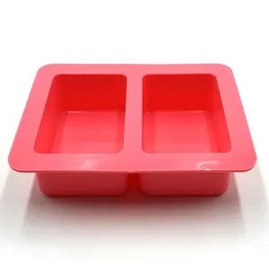 ODM OEM plusieurs tailles géantes 2 cavités moules à gâteaux rectangulaires en silicone pour la fabrication de savon