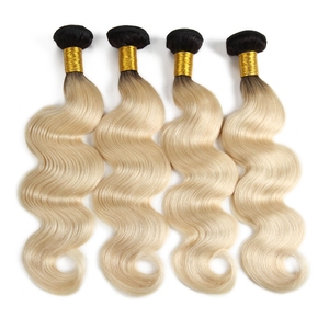 Top Vente <span class=keywords><strong>Ombre</strong></span> 1B 613 blonde faisceaux De cheveux Humains En Gros Non Transformés Cuticule Alignés Vierge - Product Image 1