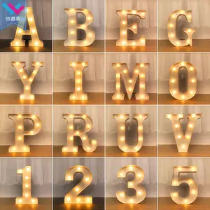 26 Plastic Alphabet LED Light battery powered LED alphabet letter night lights sign for wedding, birthday,Valentine's Day