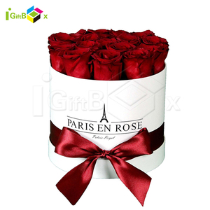 Scatola Rotonda di Lusso per Fiori con Logo, Alta Qualità, Confezione Bianca per Singolo Fiore - Product Image 6